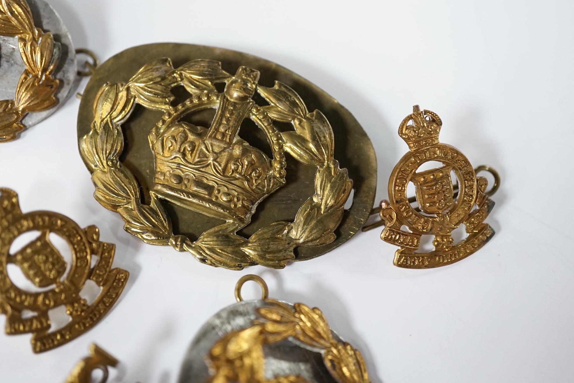 A collection of military interest cap badges. Condition - fair